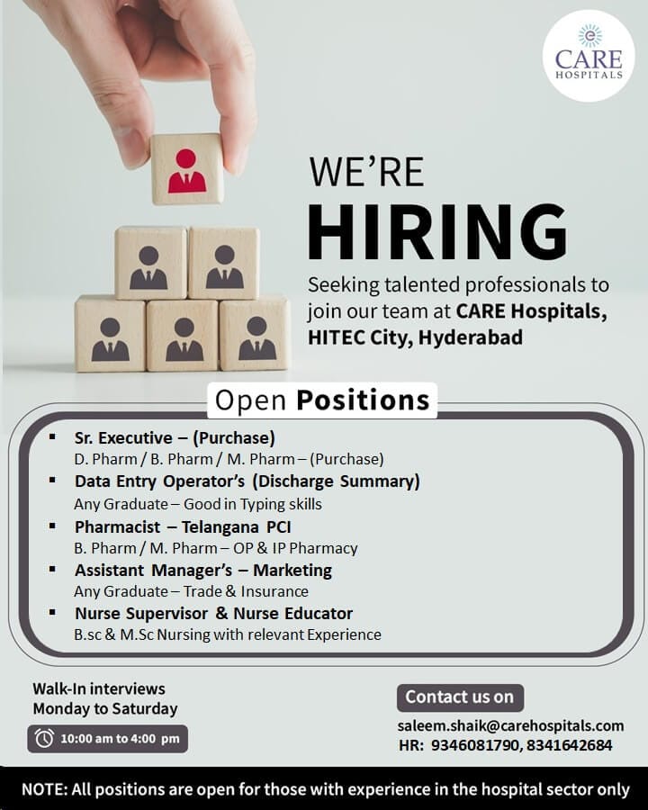 CARE Hospitals Hiring