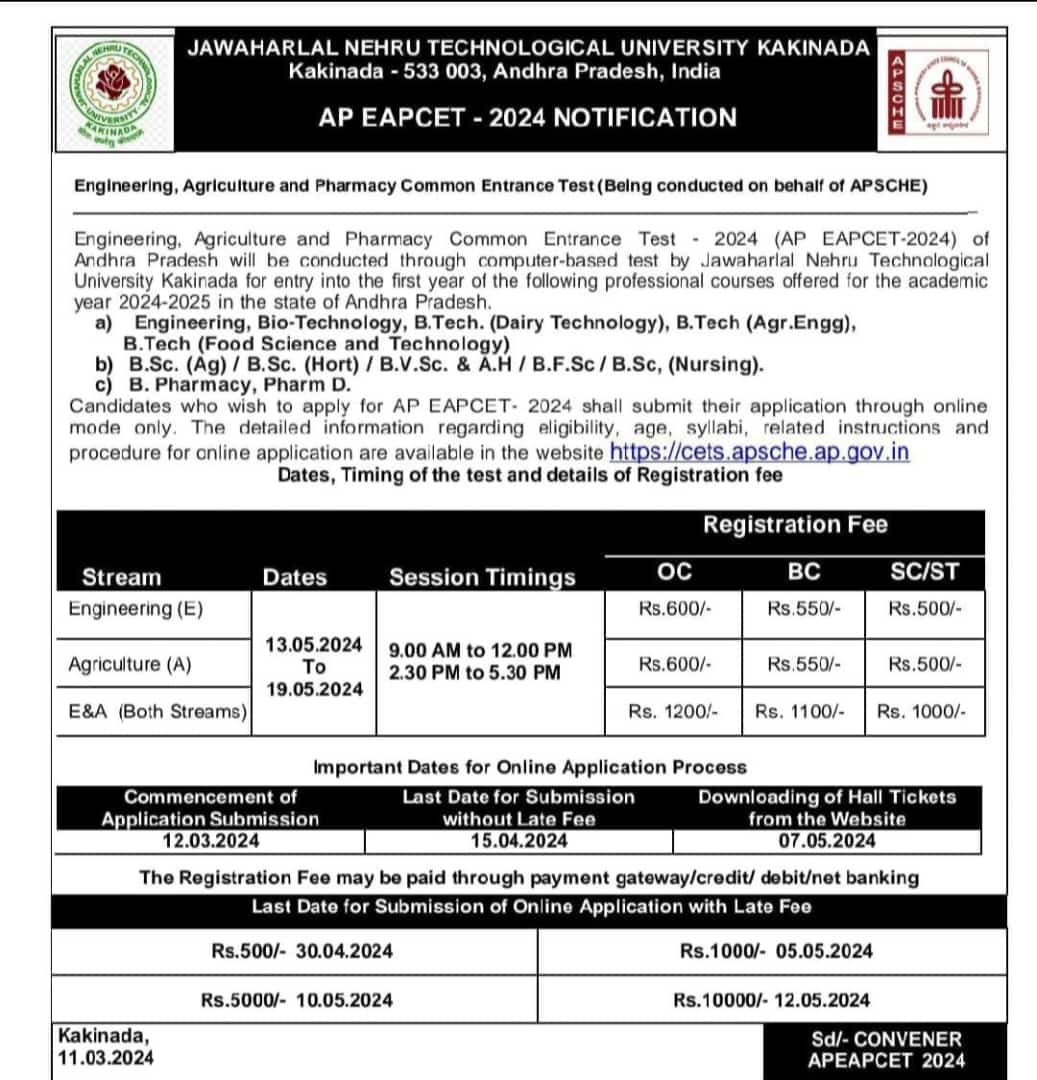 AP EAPCET-2024 Notification