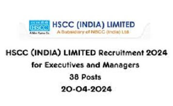 HSCC INDIA LIMETED RECRUITMENT