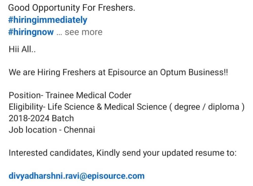 Trainee Medical Coder jobs for freshers