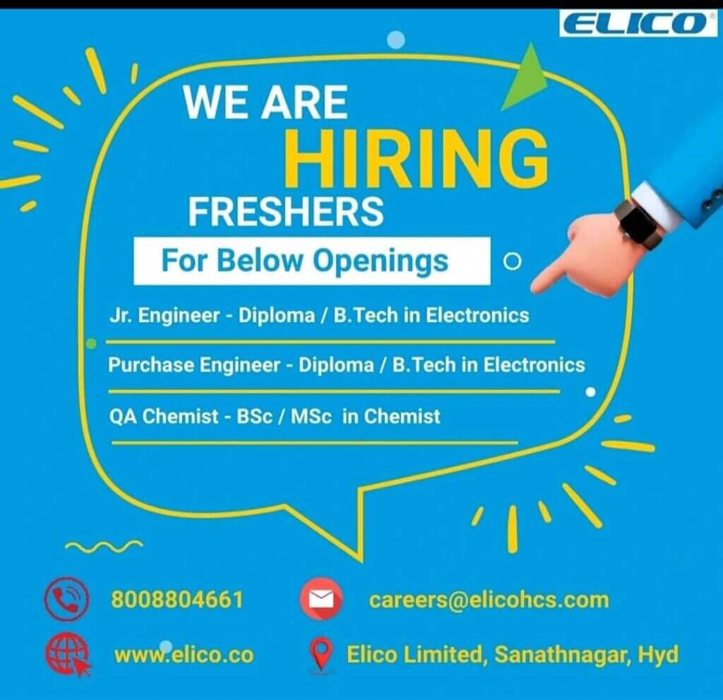 ELICO freshers recruitment