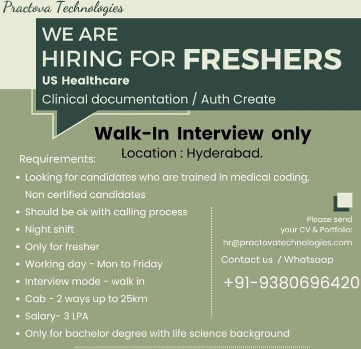 HIRING FOR FREHERES