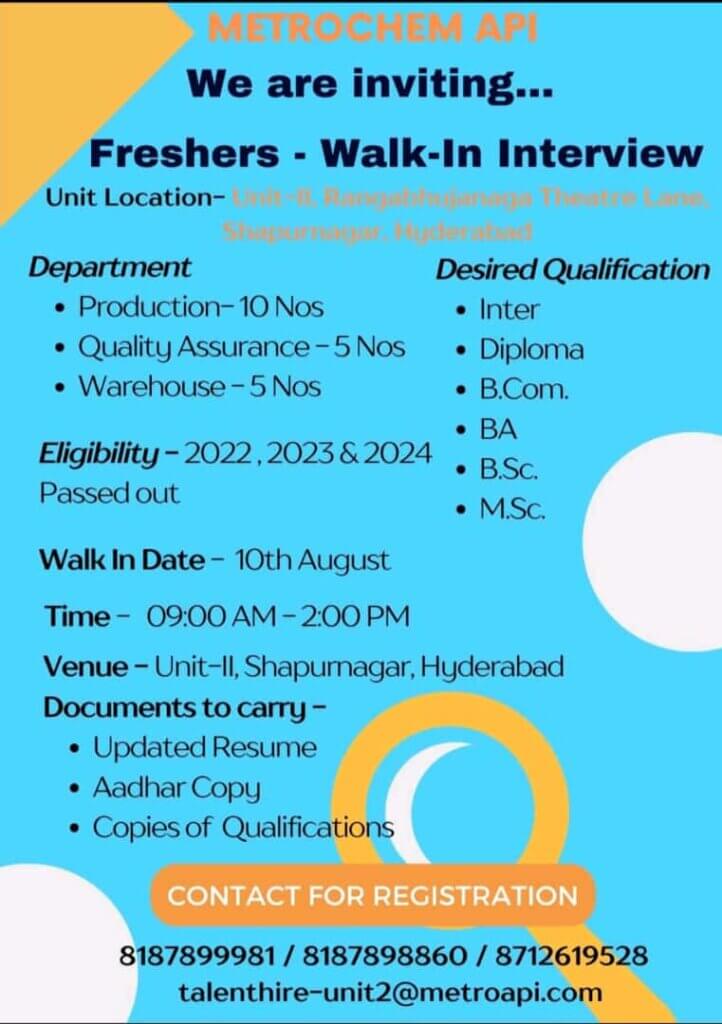 Freshers job opportunities