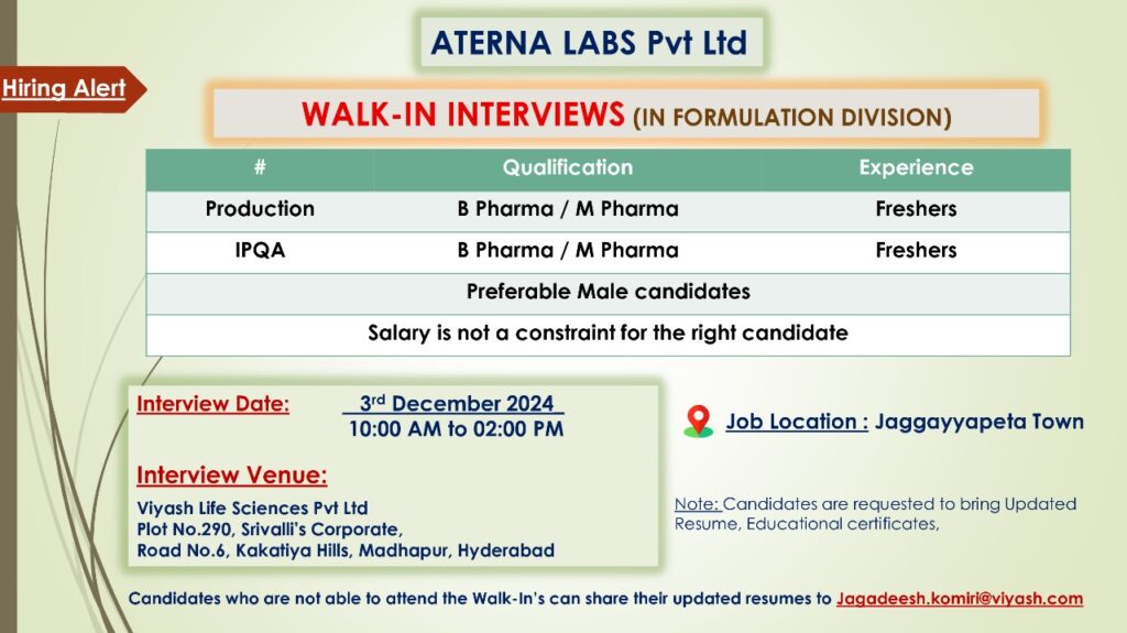 Walk-In Interviews for Freshers