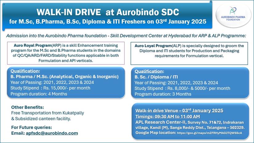 Walk-in Drive at Aurobindo SDC