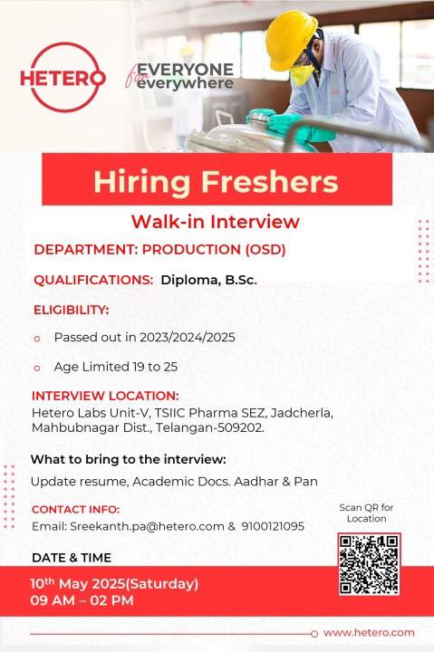 Production jobs for freshers