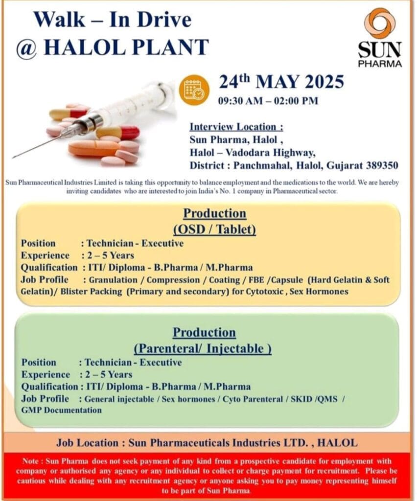 Sun Pharma walk-in drive