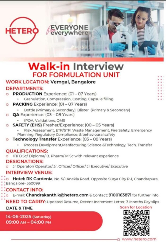 Walk-in Interview