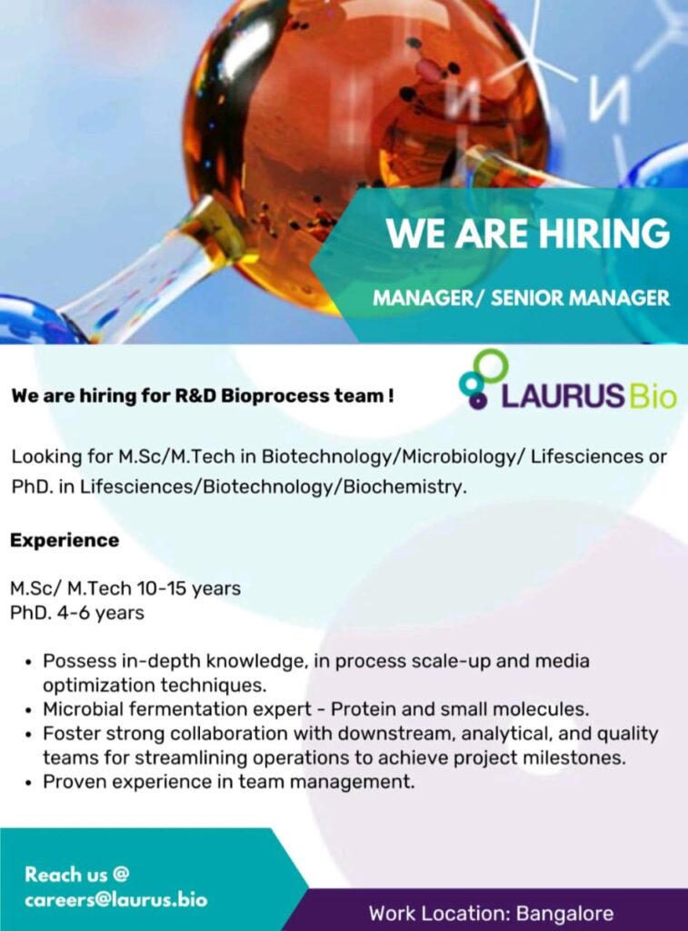 Laurus Bio Hiring