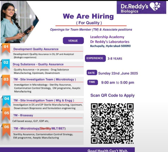 Biologics QA Jobs Hyderabad 