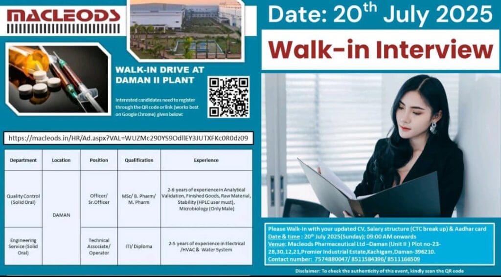 Walk-In Interview at Macleods