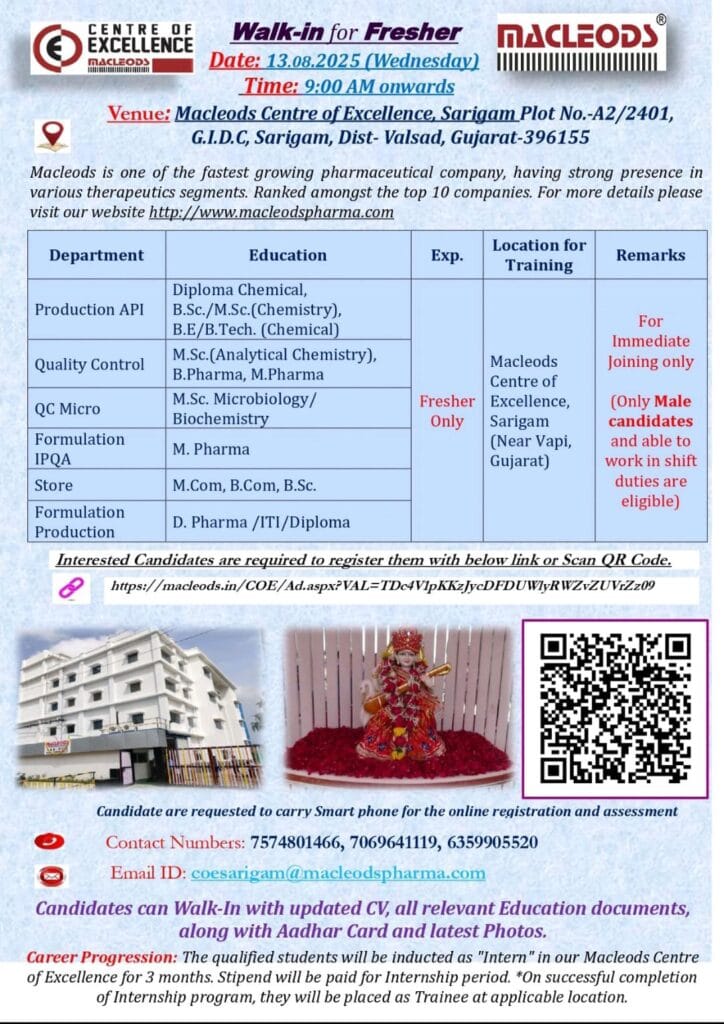 Walk-In for Freshers