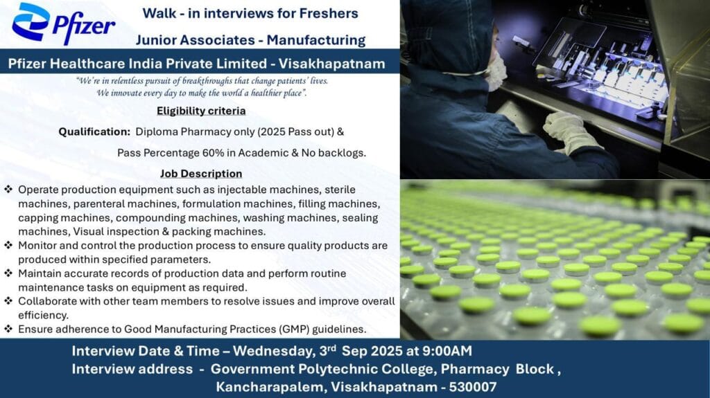 Pfizer Walk-in Interviews