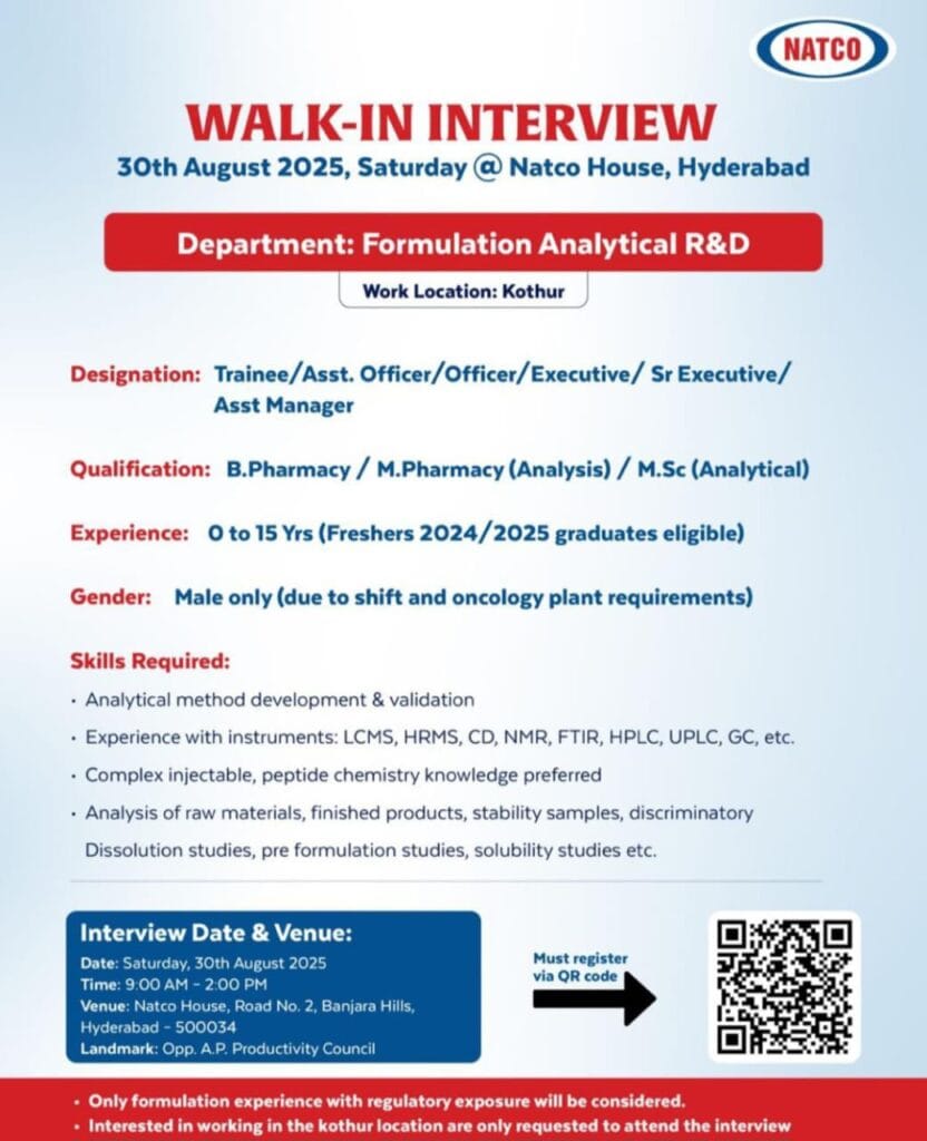 fresher Walk-In Interview