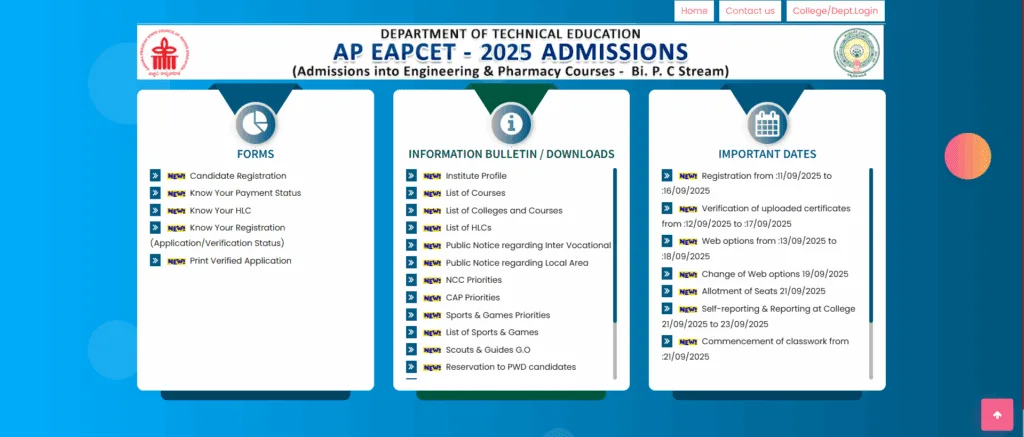 APEAPCET 2025 Bi.P.C Stream Web Counselling: Complete Guide for Admission, Eligibility, and Important Dates