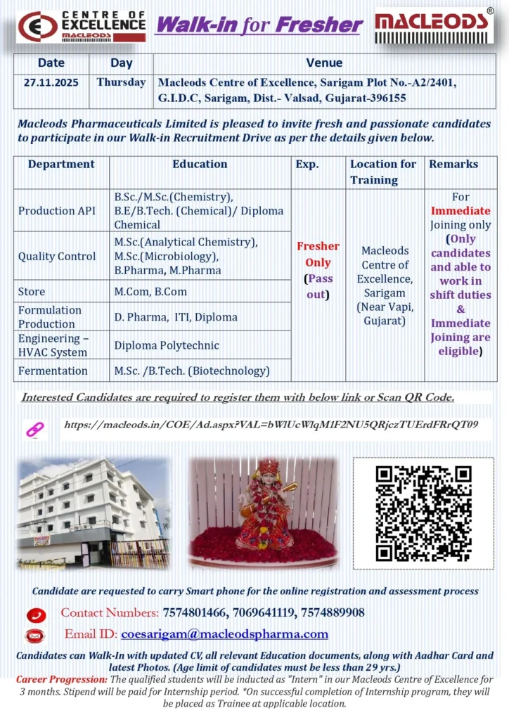 Walk-In Drive for Freshers