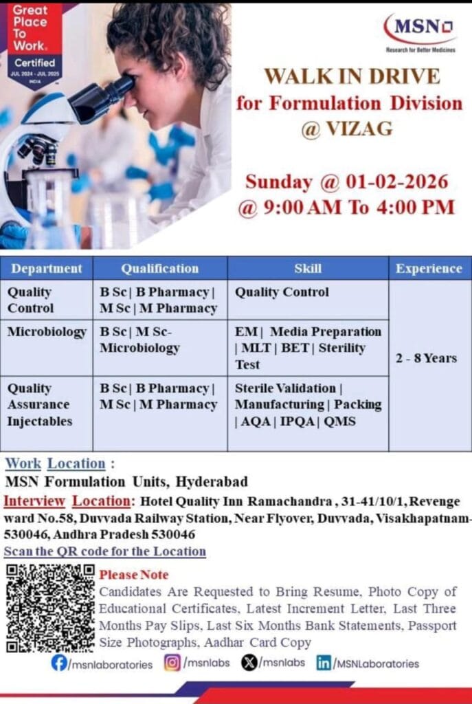 MSN Laboratories Walk in Drive