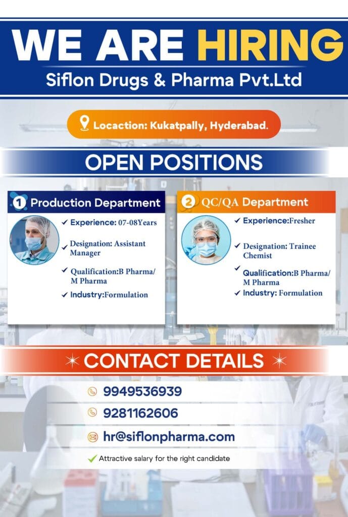Siflon Drugs & Pharma Pvt Ltd jobs