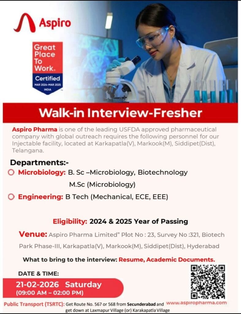 walk-in interview for freshers