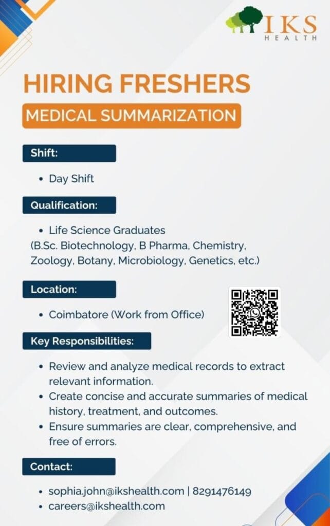 IKS Health medical summarization jobs