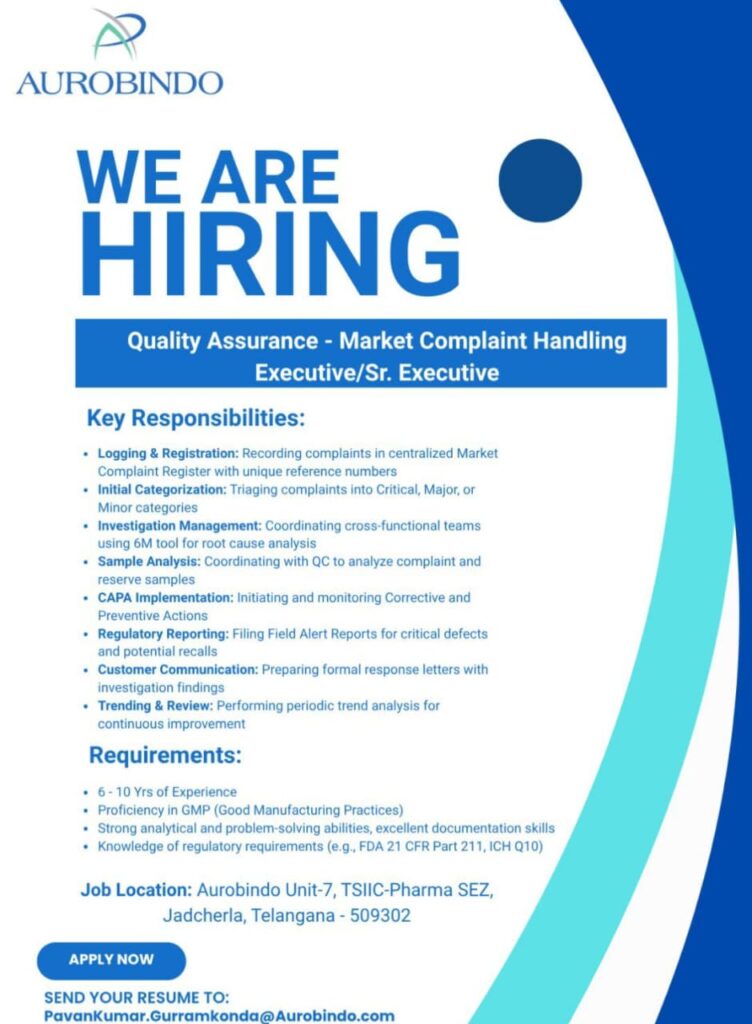 Aurobindo Pharma jobs