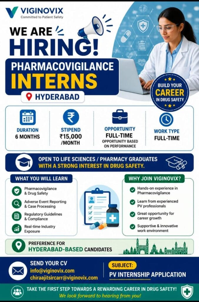 Pharmacovigilance Internships