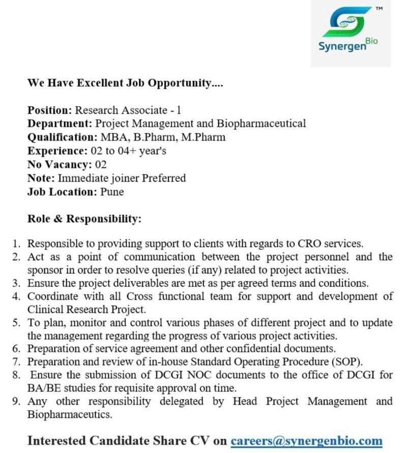Synergen Bio recruitment 
