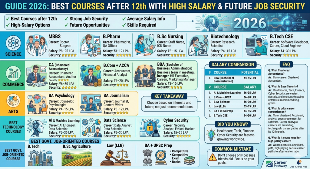 Best Courses After 12th with High Salary and Future Job Security 3 Best Courses After 12th with High Salary and Future Job Security