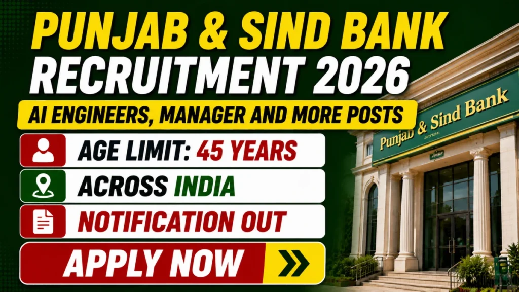 Punjab & Sind Bank Recruitment 2026 | Apply Online for Cloud Centre of Excellence & AI Engineer Posts 1 Punjab & Sind Bank Recruitment 2026