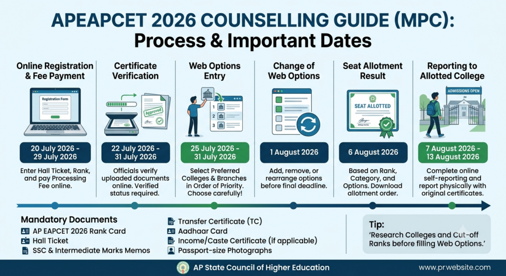 APEAPCET 2026 Counselling Dates: Registration & Seat Allotment 1 APEAPCET 2026 Counselling Dates registration web options seat allotment guide