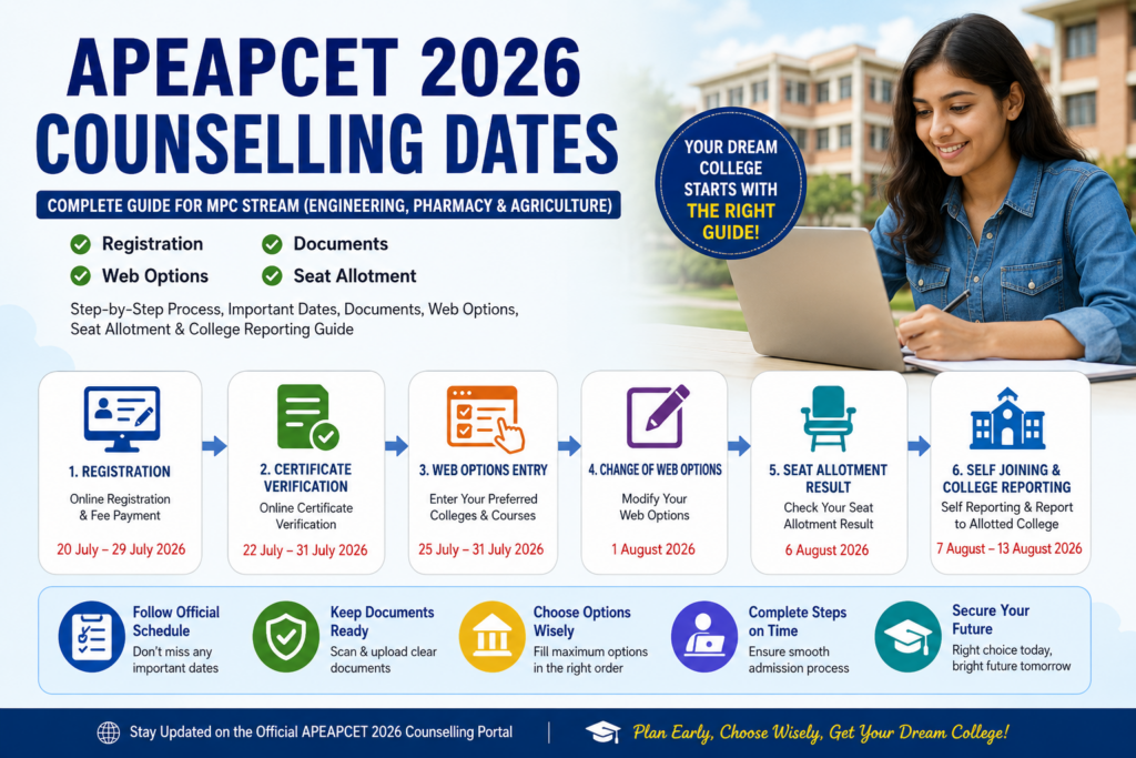 APEAPCET 2026 Counselling Dates: Registration & Seat Allotment 1 APEAPCET 2026 counselling guide