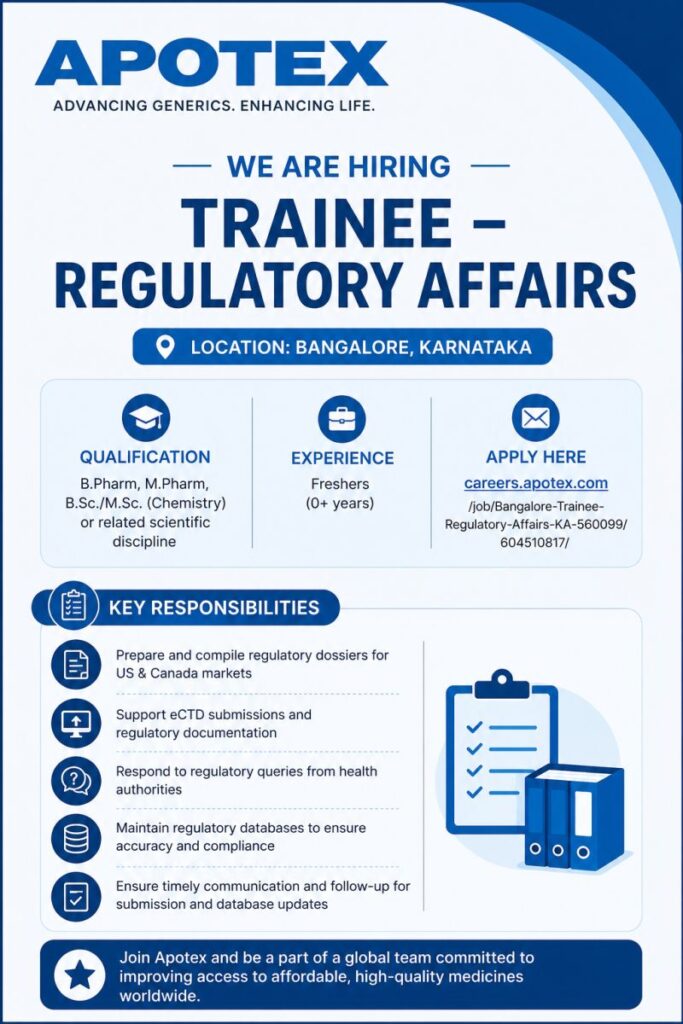 Regulatory Affairs Freshers Jobs