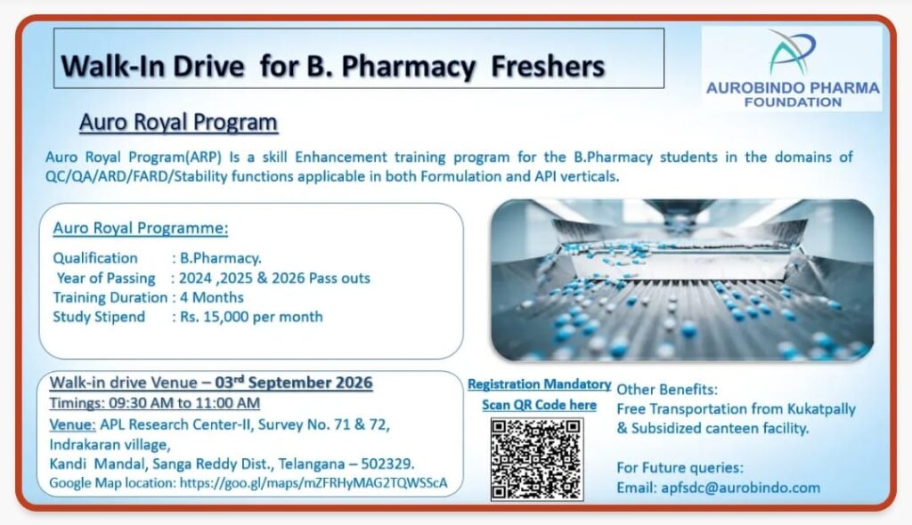 B.Pharmacy freshers